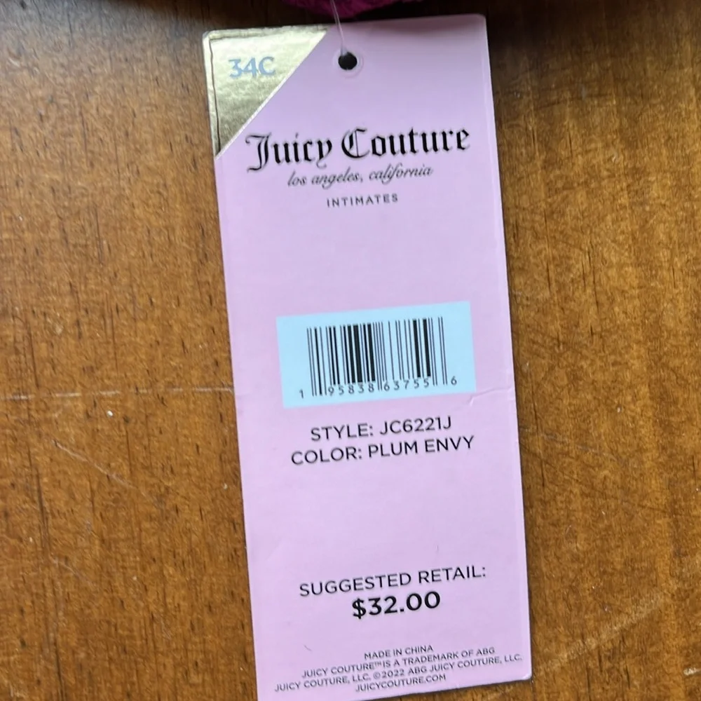 Juicy Couture Sexy Extreme Push-Up Plum Envy Bra - Sz 34C